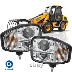 2PCS Full LED Headlights For JCB Telehandler TM 180, TM 220, TM 320, TM 320S