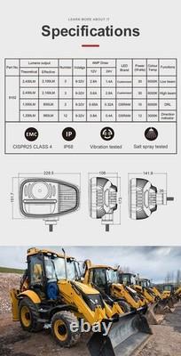 2PCS Full LED Headlights For JCB Telehandler TM 180, TM 220, TM 320, TM 320S