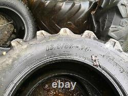 2x BKT 400/80-24 telehandler tyres 15.5/80-24 jcb loadall