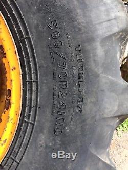 500/70 LR24 Tyres On 10 Stud JCB Rims Loader/Telehandler/Loading Shovel