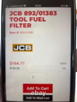 Brand New Unpackaged JCB Telehandler Secondary Fuel Filter Wrench