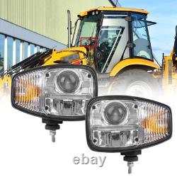 E9 Pair LED Headlights RHD OEM 70050193 For Volvo JCB Loader L50C, L50B, 530,1000
