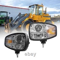E9 Pair LED Headlights RHD OEM 70050193 For Volvo JCB Loader L50C, L50B, 530,1000