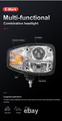 E9 Pair LED Headlights RHD OEM 70050193 For Volvo JCB Loader L50C, L50B, 530,1000