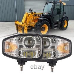 For JCB Fastrac Telehandler Pair of Full LED Headlights LH+RH DRL And Indicator