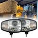 For JCB Telehandler Loader Loadall Pair LED Headlight Lights Head Wired Headlamp