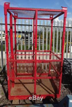 Forklift man riding lift access safety cage telehandler jcb large cage crane ec