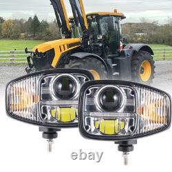 Full LED Headlights Headlamps DRL And Indicator For JCB Fastrac Telehandler