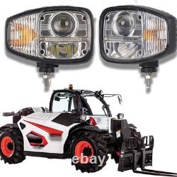 Full LED Headlights Headlamps DRL And Indicator For JCB Fastrac Telehandler