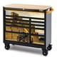 JCB 42'' Roller Tool Cabinet 11 Drawers Steel with Hardwood Worktop, Telehandler