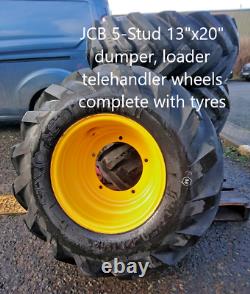 JCB 5-stud & 6T dumper telehandler loader wheels and tyres x4