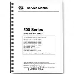 JCB 505 506 508 510 506B Telehandler Service Manual 9803-3600U Printed Book