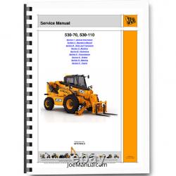 JCB 530-70 530-110 Telehandlers Loadall Service Manual 9813/3850-2 Printed Book