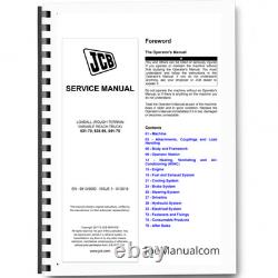 JCB 531-70, 535-95, 541-70 Telehandler Service Manual Printed Book
