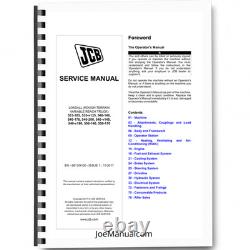 JCB 533-105 535-v125 540 550 Telehandlers Loadall Service Manual 9813/9100 Pr