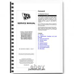 JCB 535-V125 540-70 540-200 540-V140 540-v180 Telehandlers Loadall Service Ma