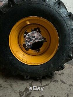 JCB TELEHANDLER LOADALL WHEELS & TYRES X4 And Spare Tyre. 5 Stud 24 15.5 80 24