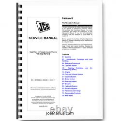 JCB TLT 25G 30G Teletruck Telehandler Forklift Service Manual 9813/8800 Print