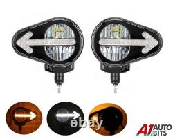 Led Headlight Lights Fit JCB Telehandler Loader Loadall Head Wired Headlamp L+R