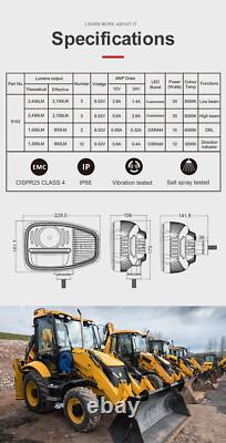 Left + Right E9 LED Headlights Work Light For JCB Fastrac Telehandler 70050193