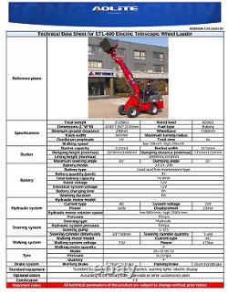 New ALT ETL600 Electric Telescopic Telehandler Wheel Loader Forklift Shovel