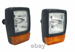 PAIR JCB Telehandler Loader Loadall Headlight Head Light Lamp Headlamp Indicator