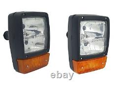 PAIR of JCB Telehandler Loader Loadall Headlights Head Light Headlamps Indicator