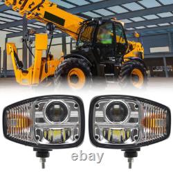 Pair LED Headlight For JCB Telehandler 540-200, 531-70, 550-140, TM 180/220/320