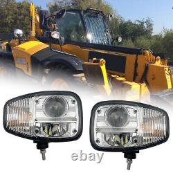 Pair LED Headlight For JCB Telehandler 540 526 527 535 533 536 531 550 TM Series