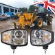 Pair LED Headlight Lights For JCB Telehandler Loader Loadall Head Wired Headlamp