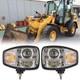 Pair LED Headlight Lights Head Wired Headlamp For JCB Telehandler Loader Loadall
