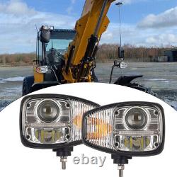 Pair of Full LED Headlights LH+RH DRL And Indicator For JCB Fastrac Telehandler