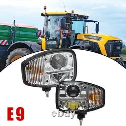 Pair of Full LED Headlights LH+RH DRL And Indicator For JCB Fastrac Telehandler