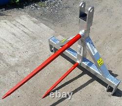 Single/twin Bale Spikes For Euro Quicke Matbro Manitou Jcb Telehandler Tractor