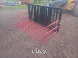 Slewtic 8ft buckrake/manaure fork on pin and cone brackets, matbro, JCB, manitou