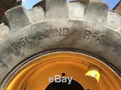 Solideal 17.5L-24 Tyres on 5 Stud JCB Rims Telehandler/Loader