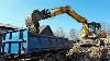 Stone Removal From An Old Silage Pit Heavy Machinery At Work