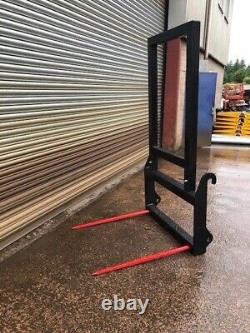 Telehandler Bale Spike, 2 Tine with Frame for lifting Stacks of Bales