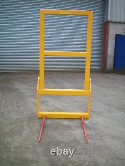 Telehandler Bale Spike, 2 Tine with Frame for lifting Stacks of Bales